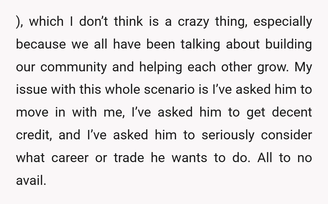 ), which I don’t think is a crazy thing, especially because we all have been talking about building our community and helping each other grow. My issue with this whole...