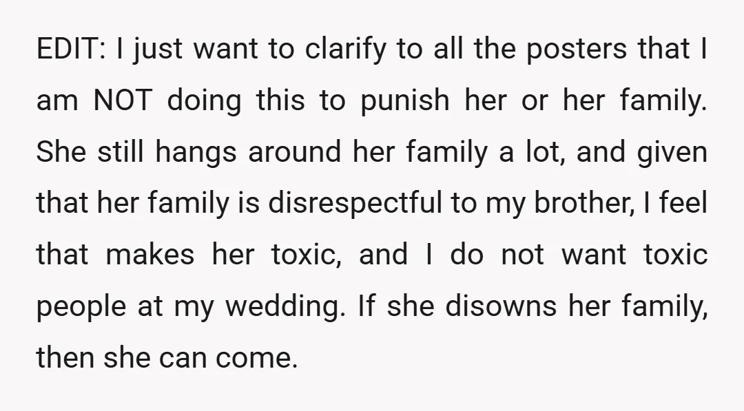 EDIT: I just want to clarify to all the posters that I am NOT doing this to punish her or her family. She still hangs around her family a lot,...