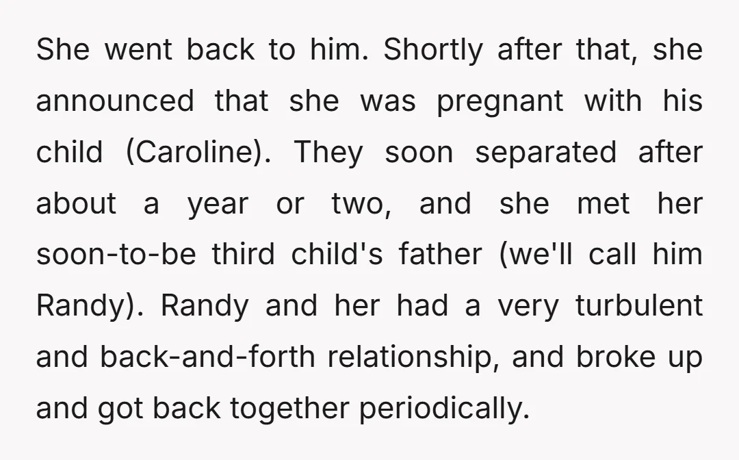 She went back to him. Shortly after that, she announced that she was pregnant with his child (Caroline). They soon separated after about a year or two, and she met...