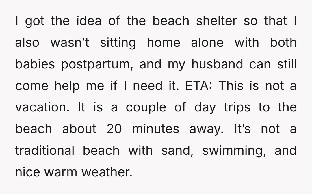 I got the idea of the beach shelter so that I also wasn’t sitting home alone with both babies postpartum, and my husband can still come help me if I...