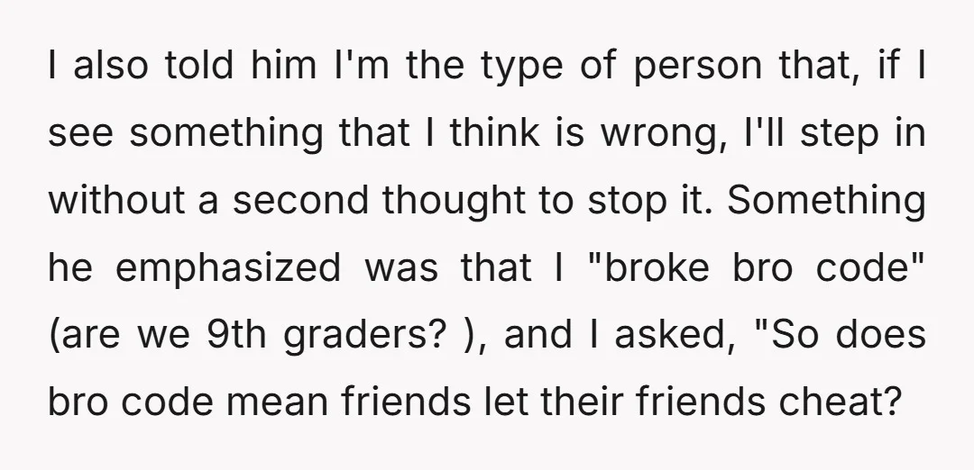 I also told him I'm the type of person that, if I see something that I think is wrong, I'll step in without a second thought to stop it. Something...