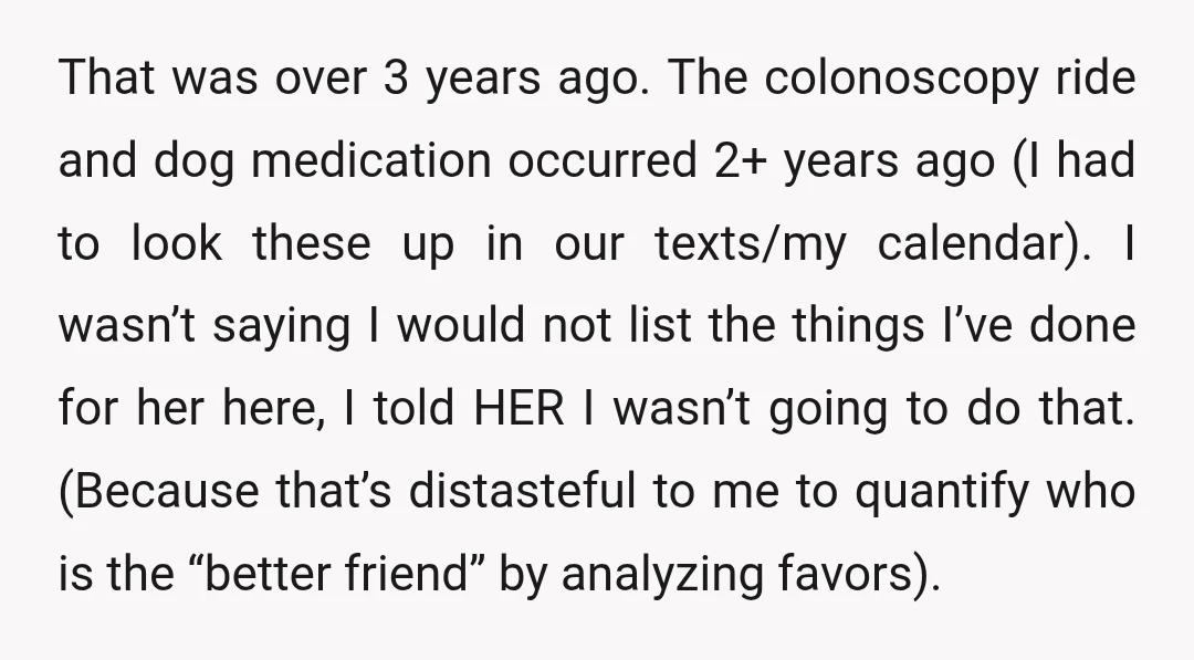 That was over 3 years ago. The colonoscopy ride and dog medication occurred 2+ years ago (I had to look these up in our texts/my calendar). I wasn’t saying I...