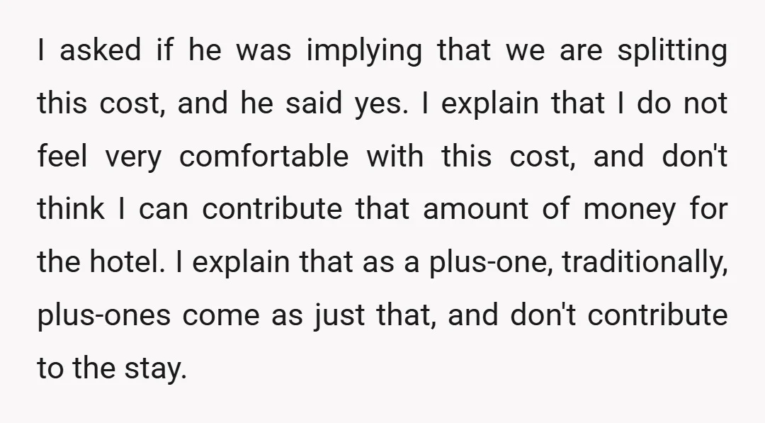 I asked if he was implying that we are splitting this cost, and he said yes. I explain that I do not feel very comfortable with this cost, and don't...