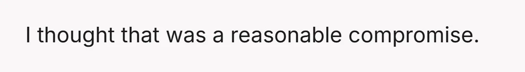 I thought that was a reasonable compromise.