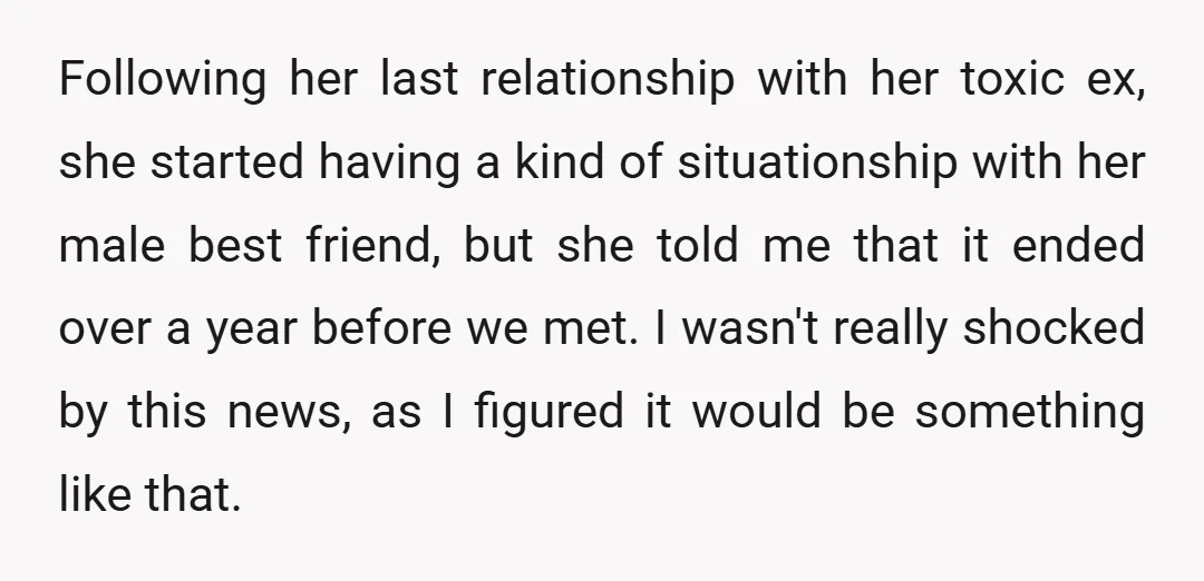 Following her last relationship with her toxic ex, she started having a kind of situationship with her male best friend, but she told me that it ended over a year...