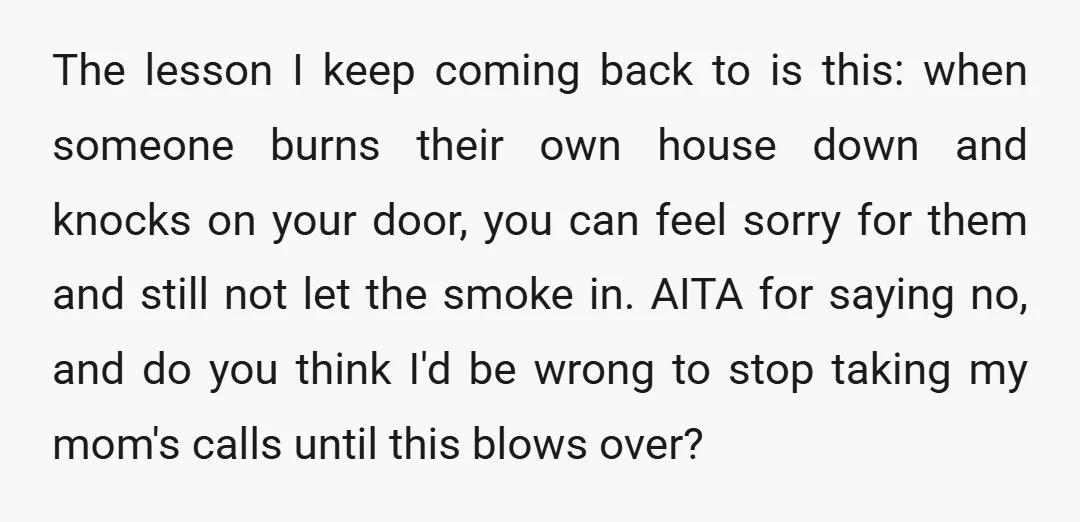 The lesson I keep coming back to is this: when someone burns their own house down and knocks on your door, you can feel sorry for them and still not...