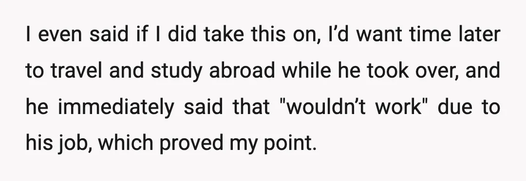 I hadn’t, because we had clear conversations about me not wanting to do this alone.