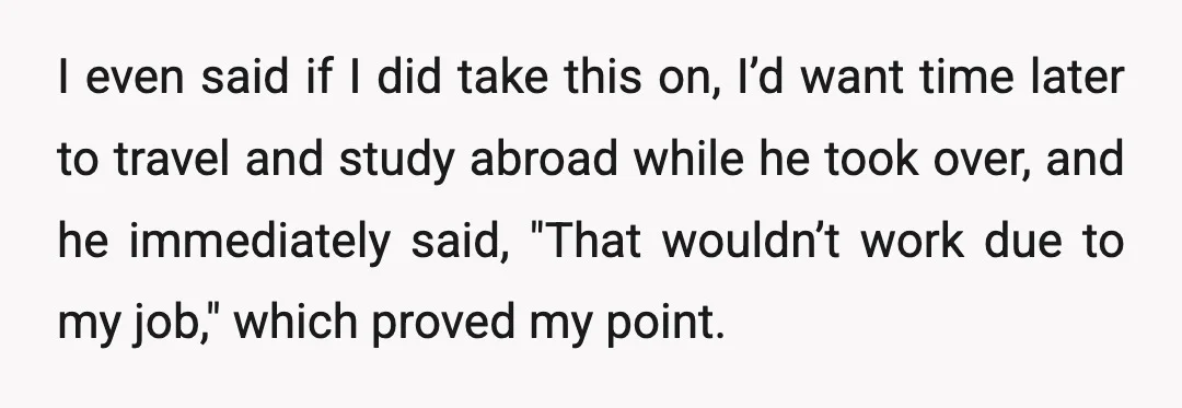 I hadn’t, because we had clear conversations about me not wanting to do this alone.