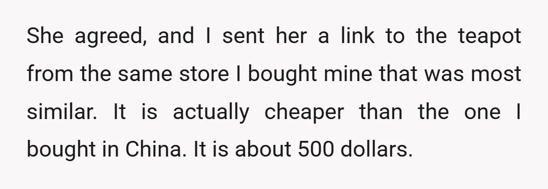 I called her up and asked her to replace it since she ruined it.
