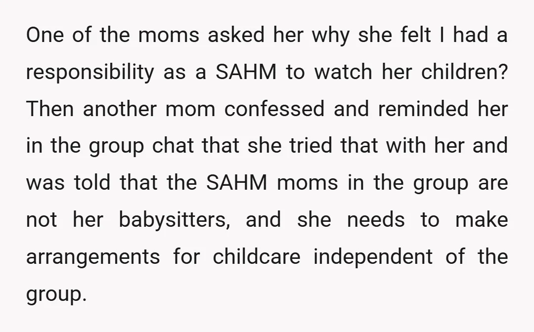 EDIT: So she went on the group chat trying to disparage me, saying I'm selfish blah blah blah.