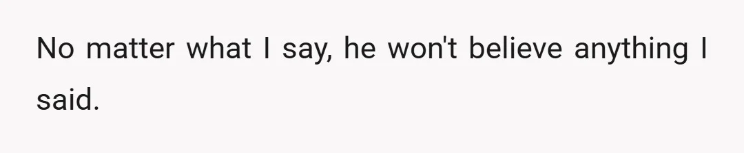 No matter what I say, he won't believe anything I said.