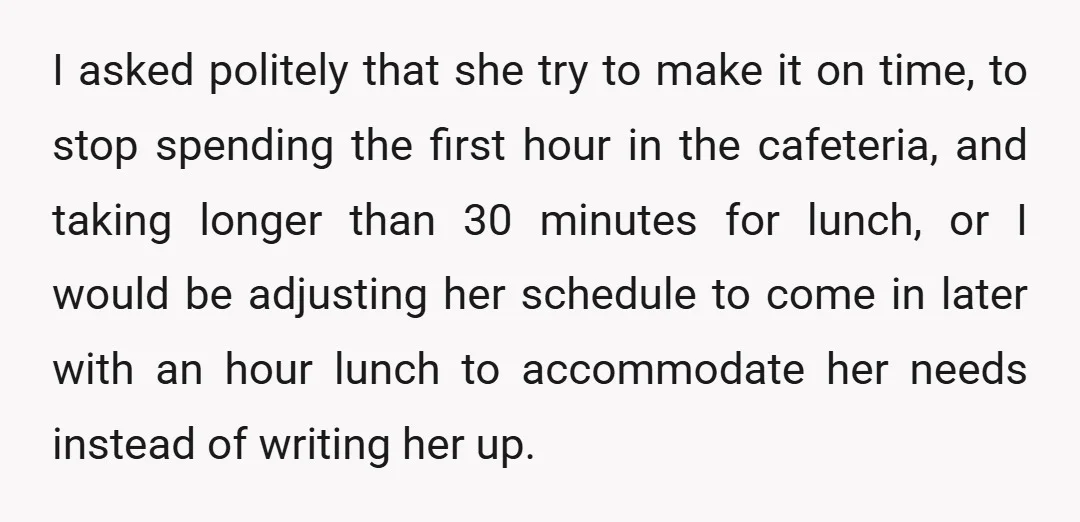 She agreed, and then just kept doing the same.