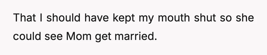 She thanked me and I guess sent a message to Ash about how she isn't invited.