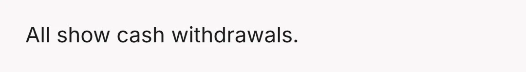 All show cash withdrawals.