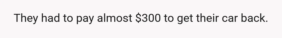 They had to pay almost $300 to get their car back.