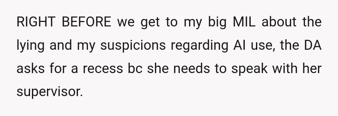 All of her evidence was excluded, along with her witnesses, for due process violations re: notice and confrontation.