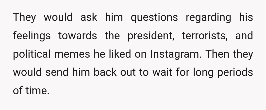 He told them no, his plans were to go to a hotel to meet up with family.
