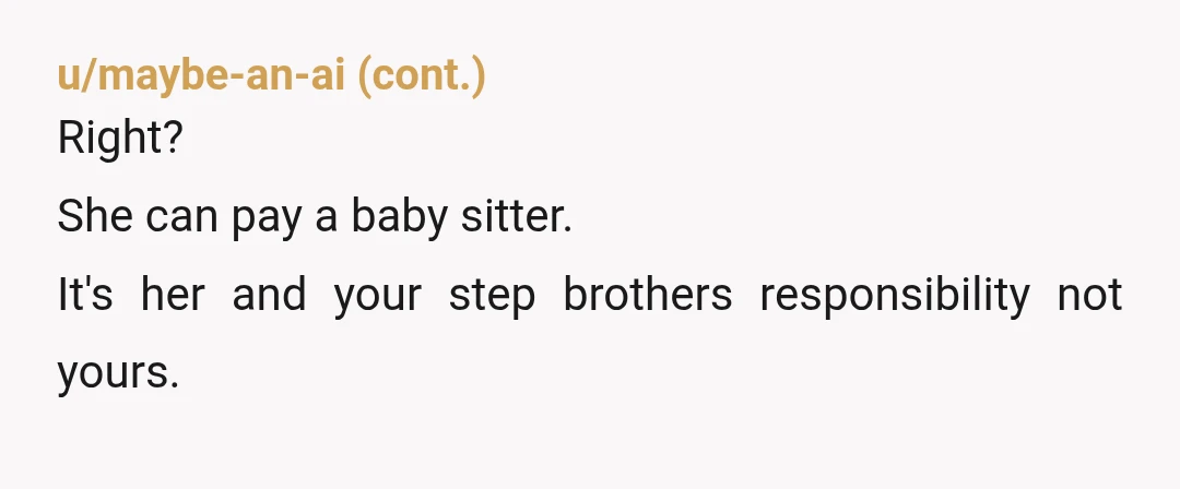 u/Jackonelli NTA. It’s a bit amusing that she tells you to speak to see a therapist, when daily exercise and fresh air are actually good for mental health. Besides, it's...