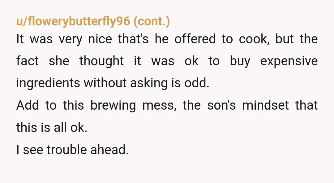 u/75PercentMilk NAH (except maybe your son). “My son tells me I ‘embarrassed’ Carmella” — Carmella felt embarrassed, it doesn’t mean you embarrassed her. I think she realized that she was...
