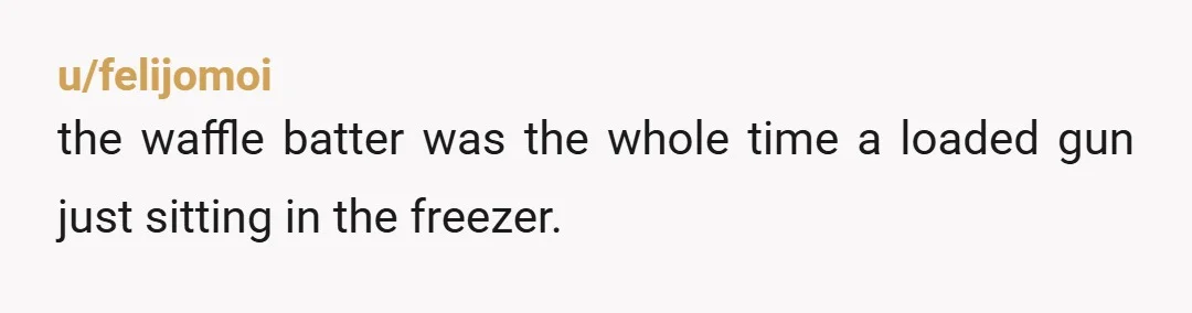 u/felijomoi
the waffle batter was the whole time a loaded gun just sitting in the freezer.