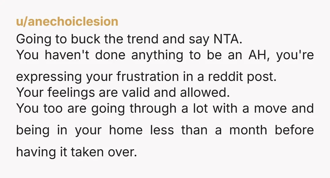 u/anechoiclesion Going to buck the trend and say NTA. You haven't done anything to be an AH, you're expressing your frustration in a reddit post. Your feelings are valid and...