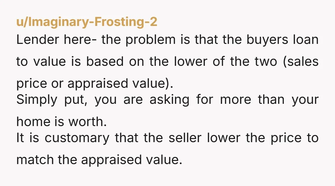u/ParticularBanana9149 You don't have to but if you want this buyer and they can't/won't close the gap then you are going to have to do something or else relist and...