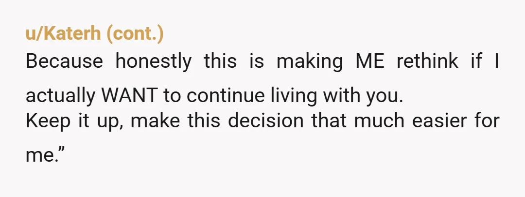 u/Arsomni Educate on emotional manipulation strategies like guilt trip, blame shift, victim playing, DARVO. This is textbook. It’s not you, it’s ridiculous. Your feelings are totally valid and he is...