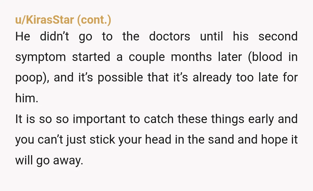 u/TheAngerMonkey As someone who was at normal risk and almost put off her first colonoscopy at 45, only for them to find an asymptomatic polyp the size of a GOLF...