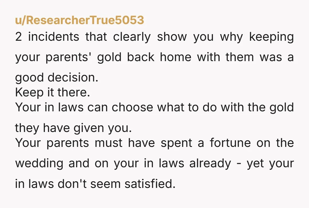 u/flower_in_void NTA. Subtly passing taunts about the situation months later as a joke is not a good sign but you did good by keeping it at your parents side. Your...