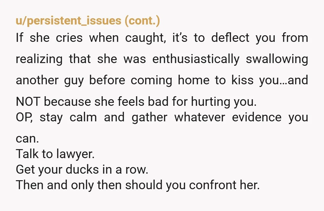 u/onefornought Your default intention should to be to end the marriage. She has betrayed your trust, and trust is essential to a healthy marriage. I absolutely understand the impulse to...