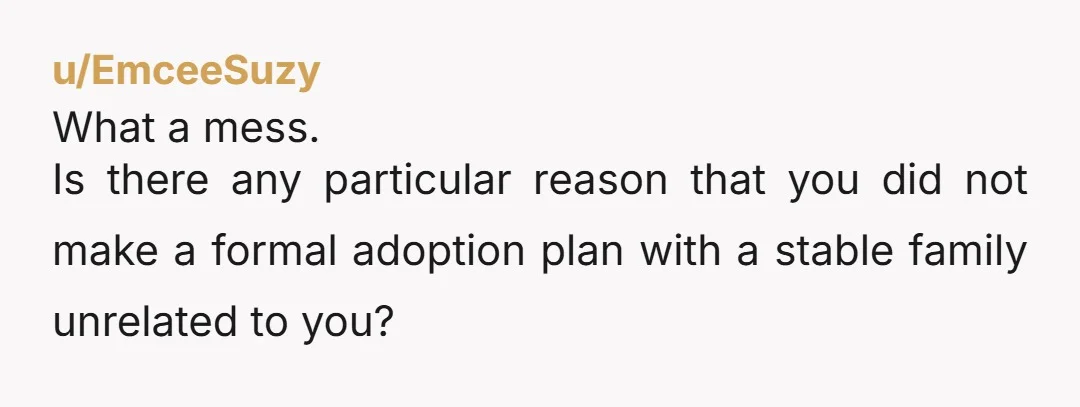 u/Majortwist_80 Ehhhh this Is just yucky. To know you where passed around while your teen parents then got married are doing well and they don't care to have ever attempted...