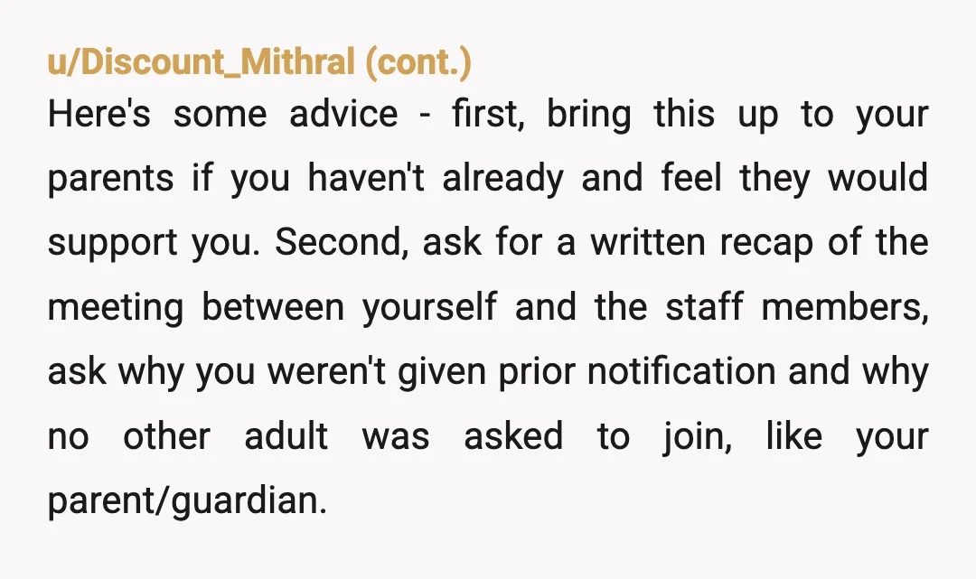 u/Boldgirlstrike The irony of them saying you wont be successful in college while you are literally handling a full AP load and standing up to administration is wild. If anything,...