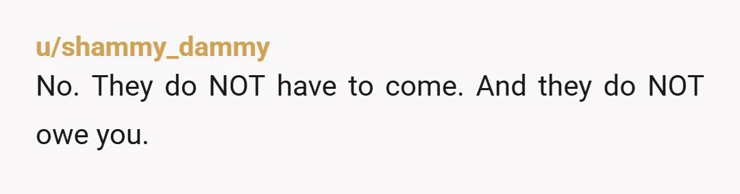 u/NotCreativeAtAll16
YTA.
It's an invitation, not a summons. You can't MAKE a grown adult vacation in Italy just because you're family and you want them at an event you planned.
