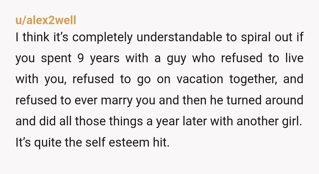 unless you're talking something like affair. I'd be surprised if the guy wasn't cheating the whole time and that was the nature of the relationship, the GF unknowing
