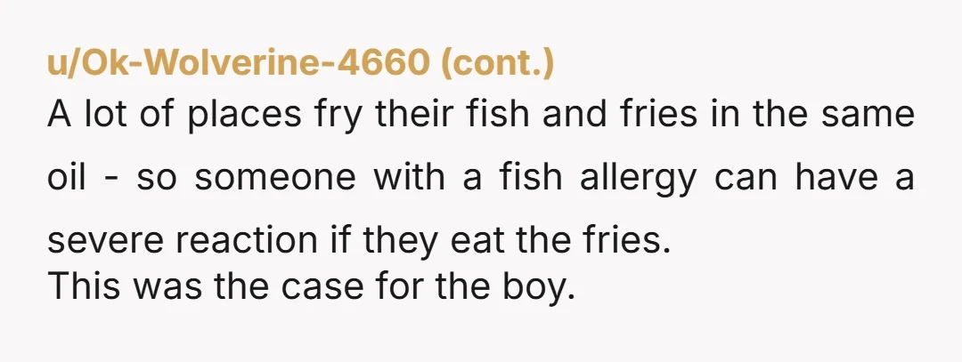 u/pegling Every time I've ordered food in any restaurant in the UK the first thing they ask is are there any known allergies. Seems like an easy thing for restaurants...