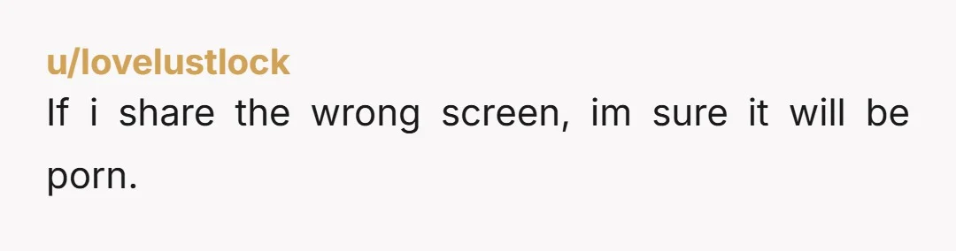 u/lovelustlock
If i share the wrong screen, im sure it will be porn.