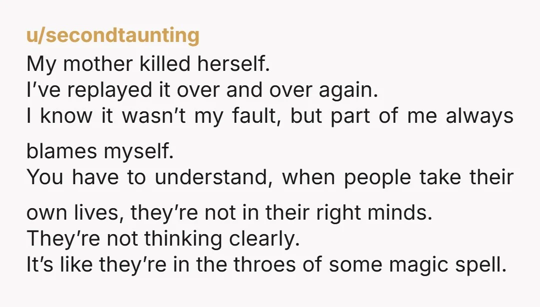 u/AccomplishedInsect28 NTA. I’m sorry for both of your losses - grieving your potential children is a real loss, and one that was obviously too much for your poor wife. As...
