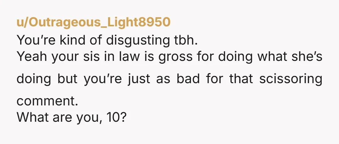 u/fucksiclepizza YTA sure its gross leaving poop skids but at least theyre in the toilet. Calling someone out at an Easter celebration makes you an AH, that and the scissoring...