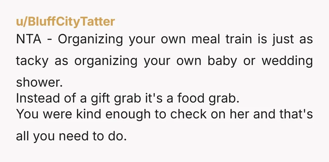 u/Stock-Box778 NTA, her husband TEENS can fix their own meals! She is acting like her husband can't do anything and if he truly doesn't that's sad but its on them...