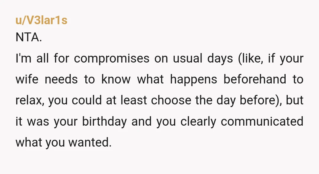 u/No_Cupcake7037 Uh there are several issues here. 1. What she asked about, pertains to a special day for you. What you want on your special day. You answered several times...