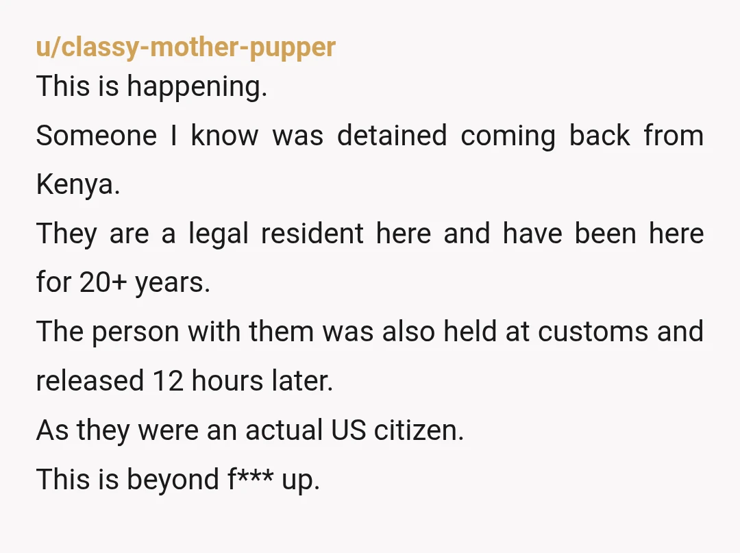 u/HobbitGuy1420 Seriously, to any international readers: DO NOT COME TO THE US RIGHT NOW. It's not safe. I hope it's safe again sometime.