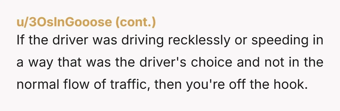 u/oxbison12 Nope. He chose to speed. It was his decision to break the speed limit and therefore he should take responsibility for his own actions and pay for his own...
