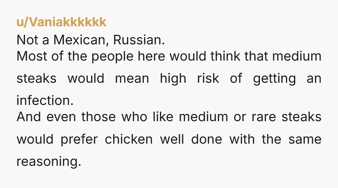 u/fck_this_fck_that Who is having medium, medium well or rare chicken ???