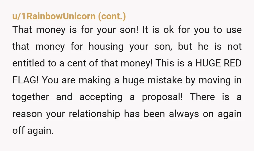 u/Old_Cheek1076
NTA - Nope. Stay with this joker at your son’s risk. 🚩🚩🚩