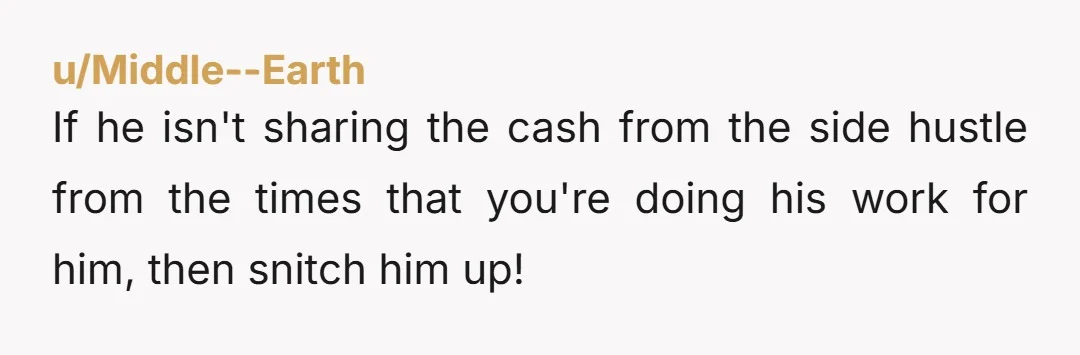 u/Stunning-Army-1494 Im trying to statt a physical store business while not quitting my 9-5. Your coworker is an idiot. I only work on business stuff during my lunch break. I...