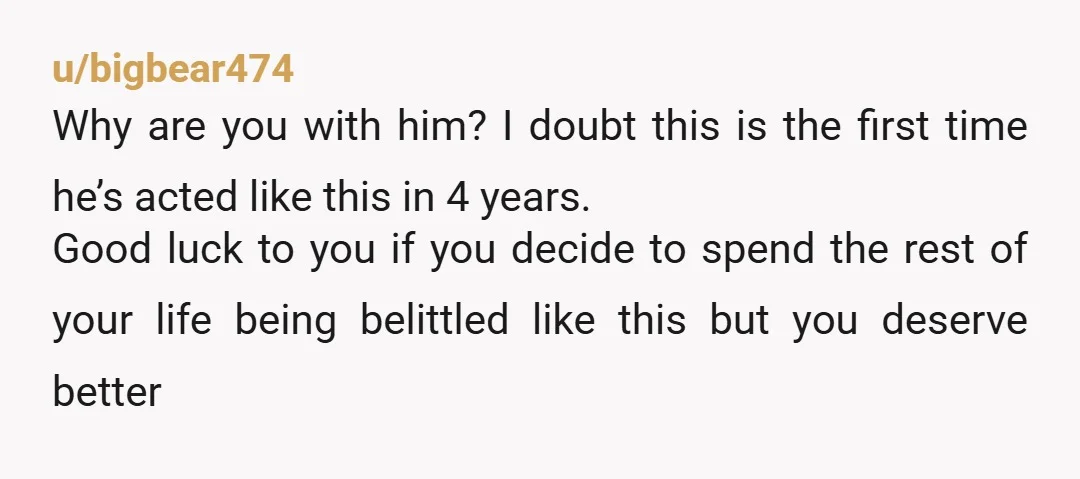 u/appropriateexit666 "No one wants you there anyways" He's 30 on the outside and 3 on the inside apparently. And was never taught to say sorry. His parents are probably real...