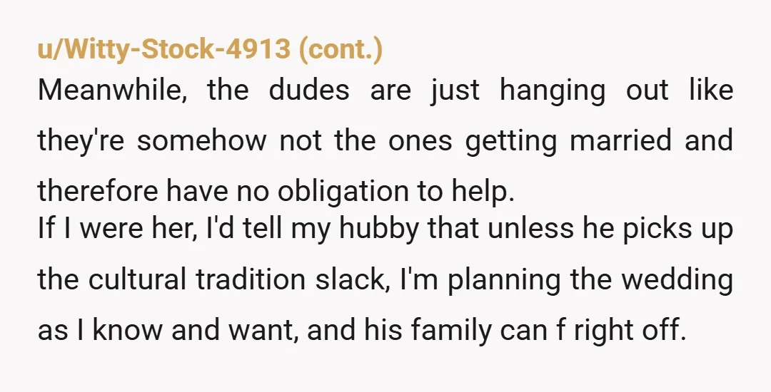 u/Only-Breadfruit-6108 Ironically, your sister just has bad organization and time management skills, she probably shouldn’t have booked in a wedding when she was going to be unable to plan it....