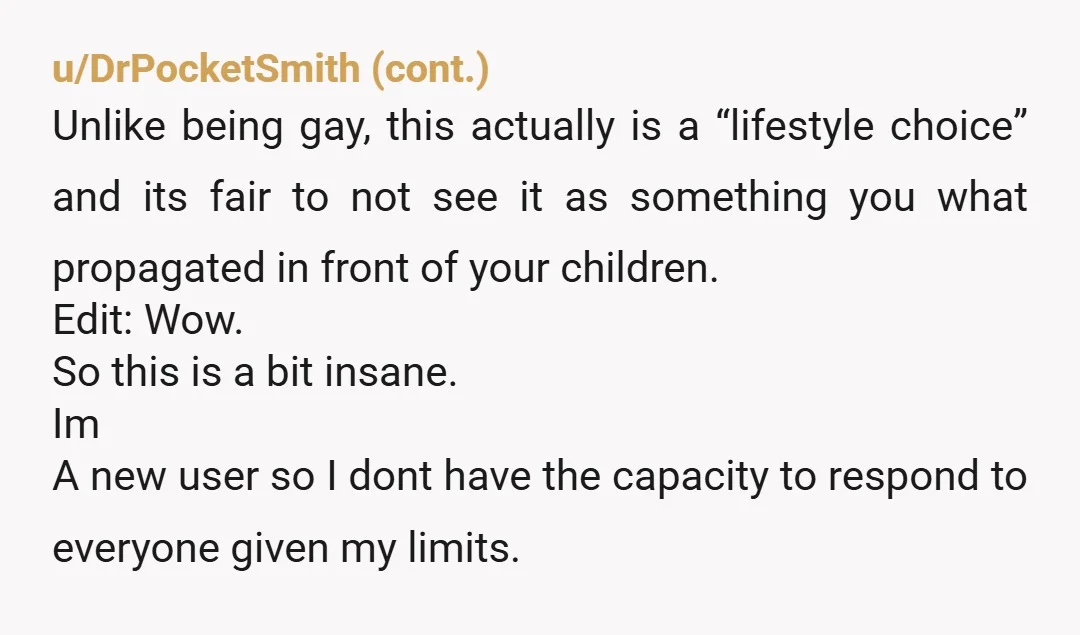 u/apathyontheeast Edit: YTA. Hard YTA Previous info: INFO: are you putting PDA restrictions on any of the other adult couples there? And YTA about the "friend of the family" bit....