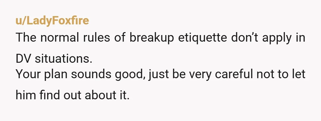 u/SWCFM2 Your safety is the most important thing here. Don't feel guilty for trying to take care of yourself. Make sure to get all your important papers out before you...