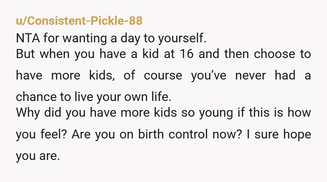 u/Solid_Minute_8550 NTA at all. But your husbands response is concerning. Are you able to sit down and have a heart to heart with him, about why this is important? And...